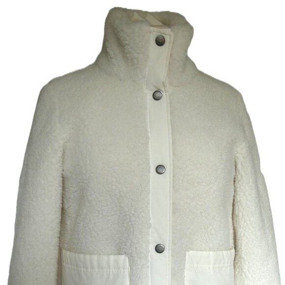 Barbour Netley Fleece White Coast to Country Short Jacket USA Size 6 - Picture 2 of 13